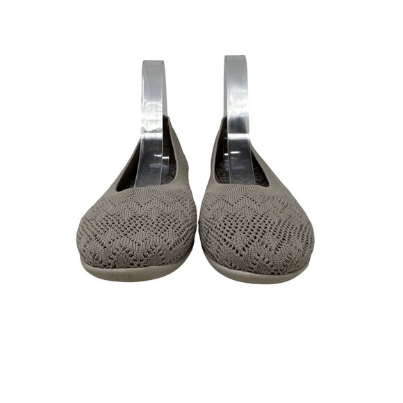 Skechers Cleo Sport Womens Knit Ballet Flats - Taupe Gray Slip-On Shoes Size 7 - Picture 6 of 12